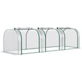 Outsunny 10' X 3' X 2.5' Mini Greenhouse, Portable Tunnel Green House With Roll Up Zippered Doors, Uv Waterproof Cover, Steel Frame, Clear