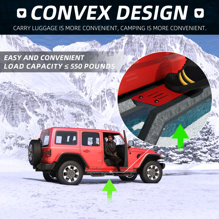 Running Boards Compatible For 2018 2026 Jeep Wrangler Jl 4 Door Black Powder Coated Nerf Bar W Two Stairs Design Two Color Pedals Switchable Freely