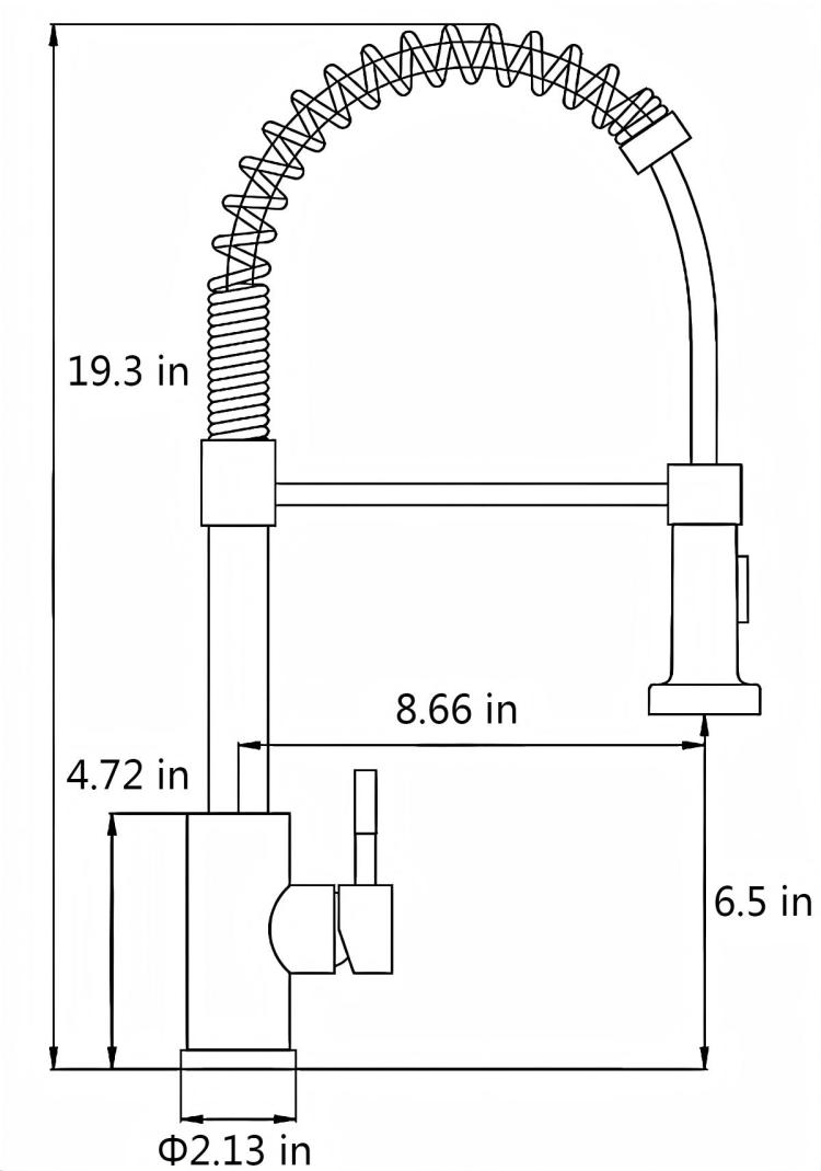 Kitchen Faucet With Pull Down Sprayer Industrial 1 Handle 1 Hole Or 3 Hole Faucet For Farmhouse Camper Laundry Utility Rv Wet Bar Sinks, Stainless Steel, Brushed Nickel