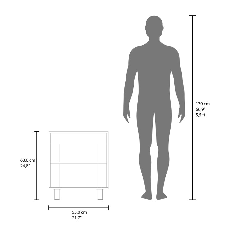 Under Sink Storage 24.8" H, 2 Doors, 2 Shelves, 4 Legs, White Bathroom