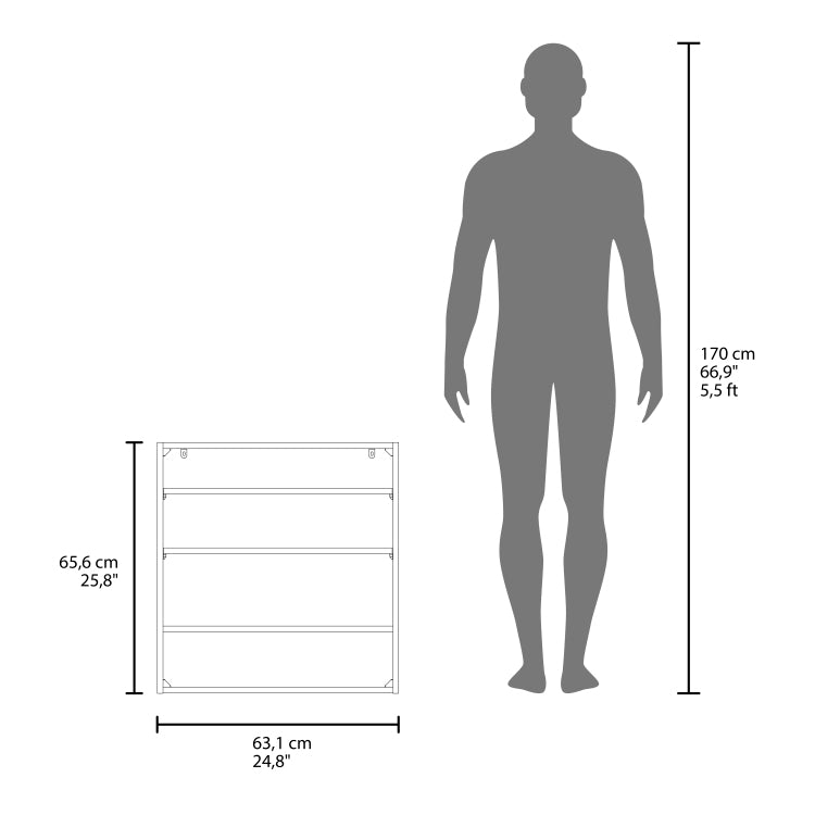 Medicine Cabinet, 2 Doors, 4 Shelves, White