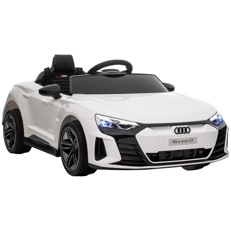 Aosom Kids Ride On Car, 12V Licensed Audi Rs E Tron Gt 3.1 Mph Electric Car For Kids, Ride On Toy For Boys And Girls With Remote Control, 4 Wheels With Suspension, Horn, Music, Lights, White