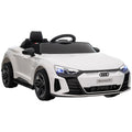 Aosom Kids Ride On Car, 12V Licensed Audi Rs E Tron Gt 3.1 Mph Electric Car For Kids, Ride On Toy For Boys And Girls With Remote Control, 4 Wheels With Suspension, Horn, Music, Lights, White
