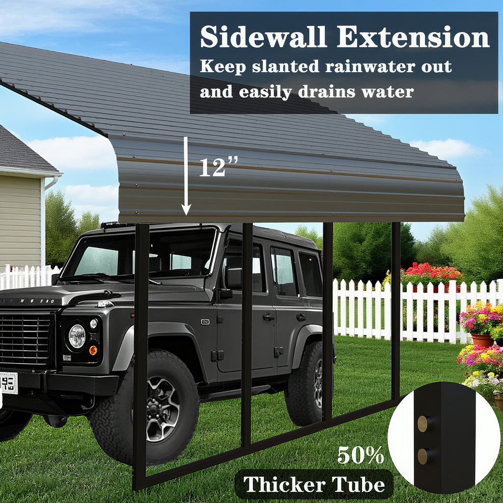 Heavy Duty Carport 20 X 20 Shelter Perfect Solution For Vehicles, Boats & Equipment Durable, All Weather, Quick Assembly Spacious, Secure, Reinforced Gray White