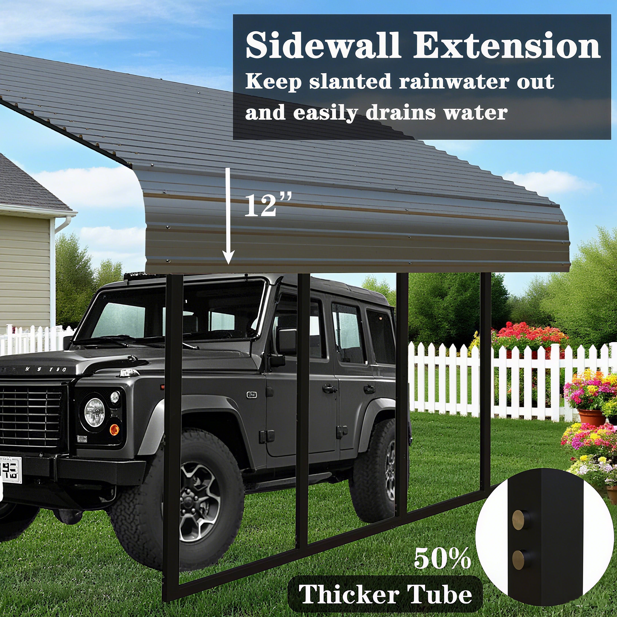 Heavy Duty Carport 20 X 20 Shelter Perfect Solution For Vehicles, Boats & Equipment Durable, All Weather, Quick Assembly Spacious, Secure, Reinforced Gray White