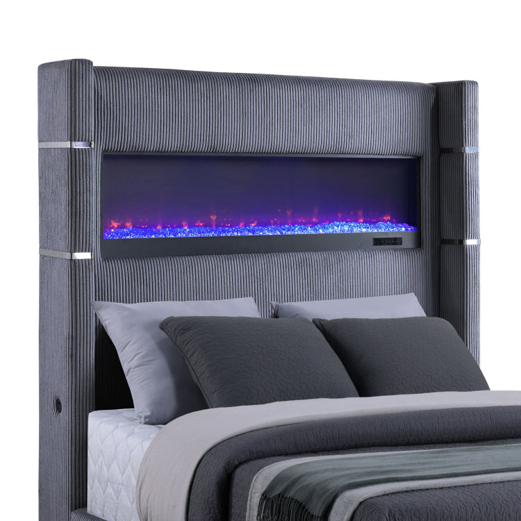 Haven Grey Upholstered Queen Bed