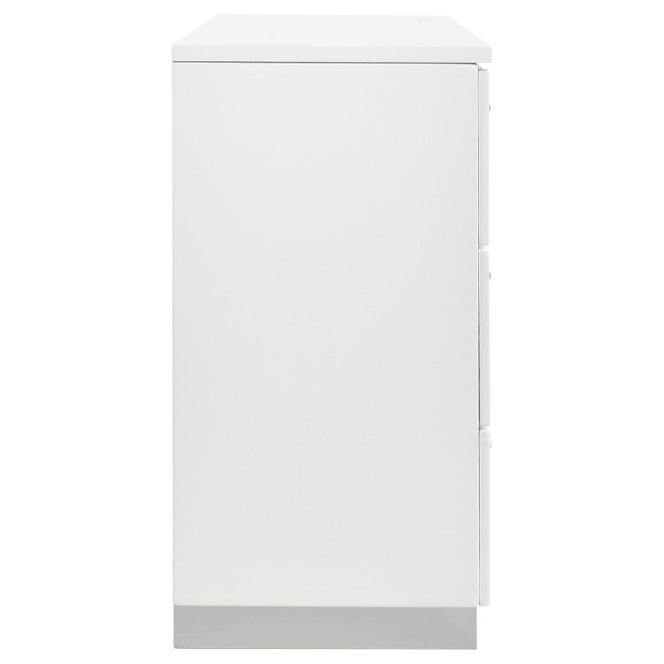 Dulcey White High Gloss 6 Drawer Dresser