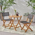 HILLSIDE BISTRO SET,2 Chairs 1 Table brown - wood