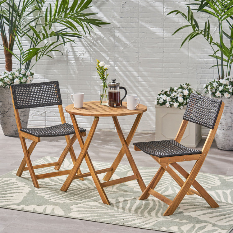 HILLSIDE BISTRO SET,2 Chairs 1 Table brown - wood