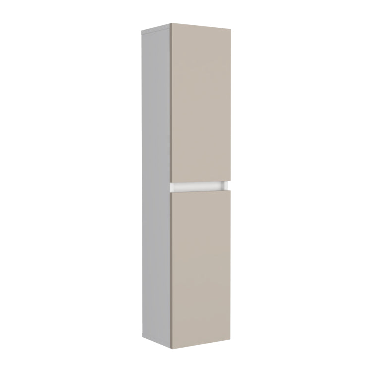 High Two Door Wall Cabinet With Interior Shelf Vertical Storage, White