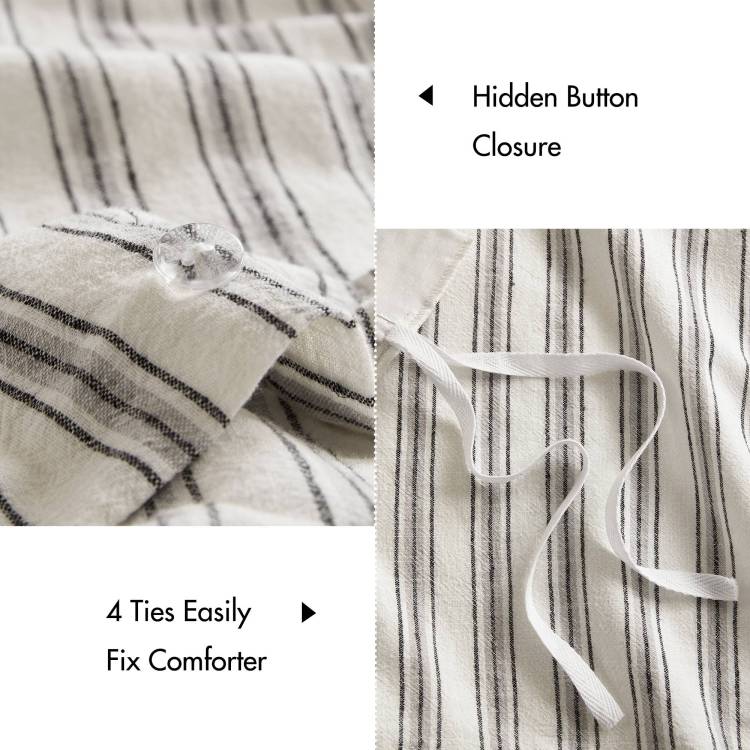 3 Pcs Queen Duvet Set Grey