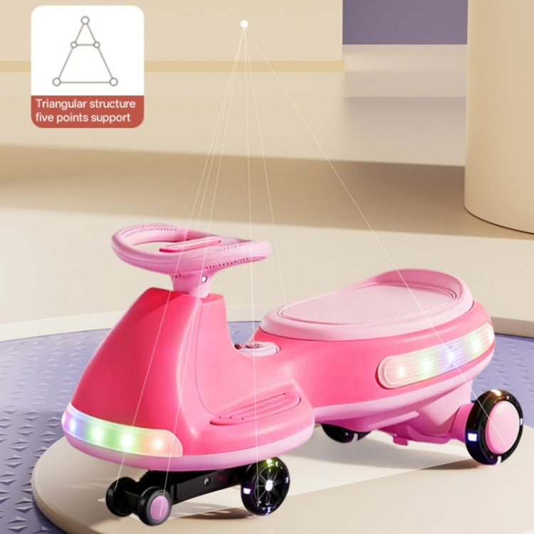 Electric Rocking Car, Fully Illuminated, With Enlarged Flashing And Silent Wheels, 12V7 Battery, Dual Drive 550 Motor, And Bluetooth Gliding And Electric Two In One