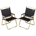 Outsunny 2 Pack Folding Camping Chair, Lightweight & Portable Beach Chairs Armchairs, Perfect For Festivals, Fishing, Picnic And Hiking, Black