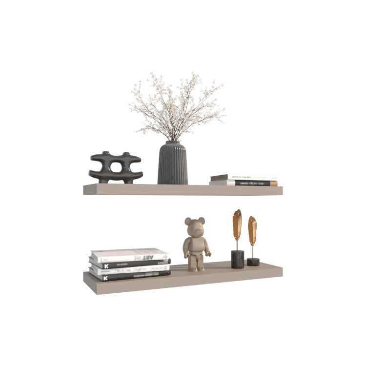 Floating Shelves 1.50" H, 2 Shelves, Taupe