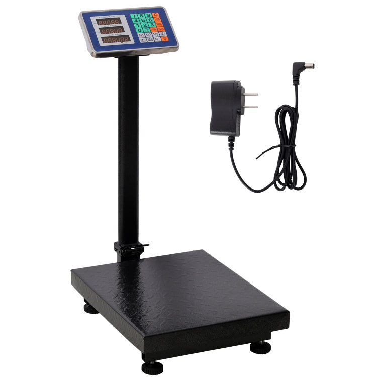 660Lbs Weight Computing Digital Scale Floor Platform Scale,0.1 Lbs Accuracy Computing Floor Scale With Lb Kg, Tare, Price Calculator, Black Color