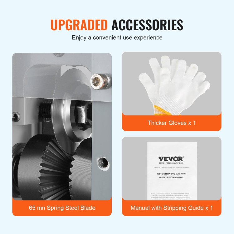 Automatic Wire Stripping Machine, 0.06'' 0.98'' Electric Motorized Cable Stripper, 180 W, 60 Ft Min Wire Peeler With Visible Stripping Depth Reference, For Scrap Copper Recycling