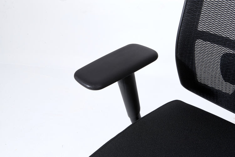 Complus Polyester Seat Pro Ergonomic High Back Office Task Mesh Chair 27"H In Black Color With Arms