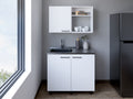 Alexandria 2 Piece Kitchen Set, Wall Cabinet Utility Sink, White