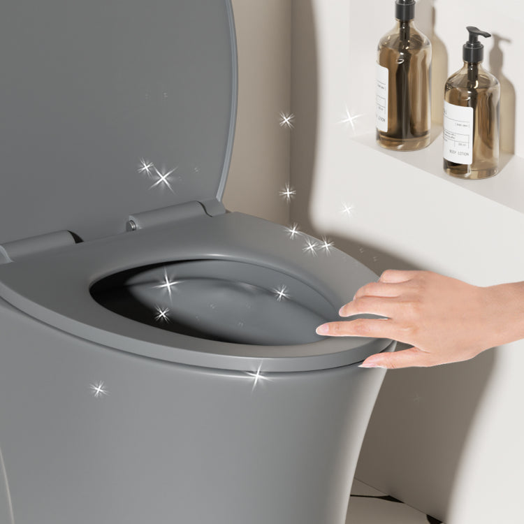 1.1 1.6 Gpf Tornado Flush One Piece Toilet Elongated, Siphonic S Trap 12",Soft Closing Seat, Button On Tank Top ,Powerful Dual Flush Map 1000G, Comfort Chair Seat Ada Height 17", Light Gray Lg 002