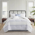 6 Piece Cotton Jacquard Oversized Comforter Set Full