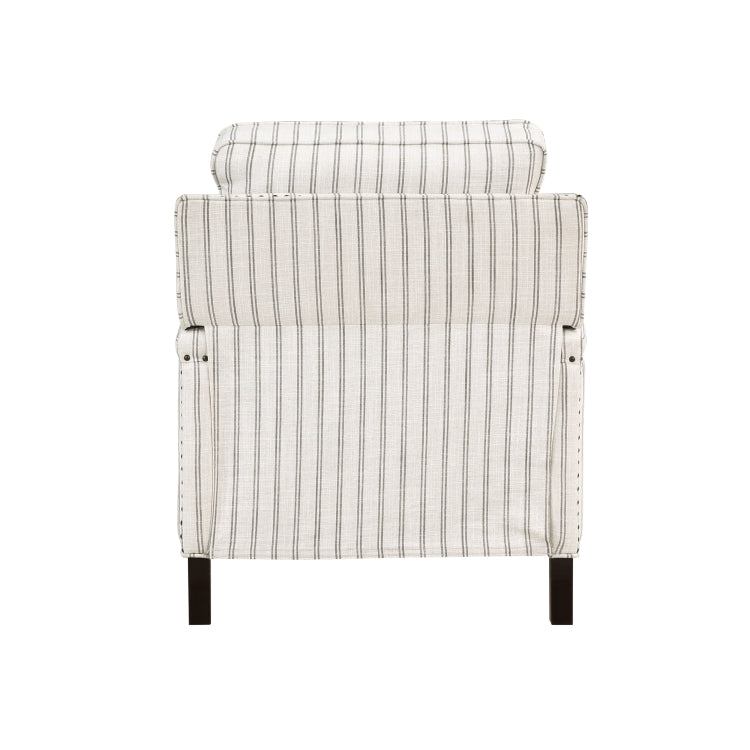 Traditional Living Room Furniture Push Back Reclining Chair 1Pc Textured Fabric Upholstery Nailhead Trim Solid Wood Frame
