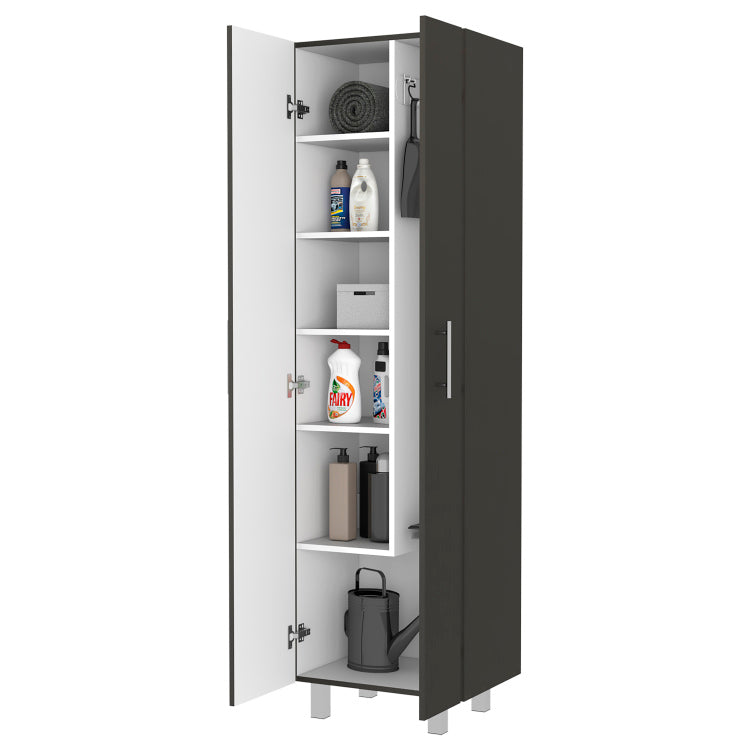 Norway Broom Closet Pantry, Five Shelves, Double Door Cabinet