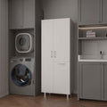 White 1 Drawer Modern Storage Cabinet With 2 Doors And Metal Legs