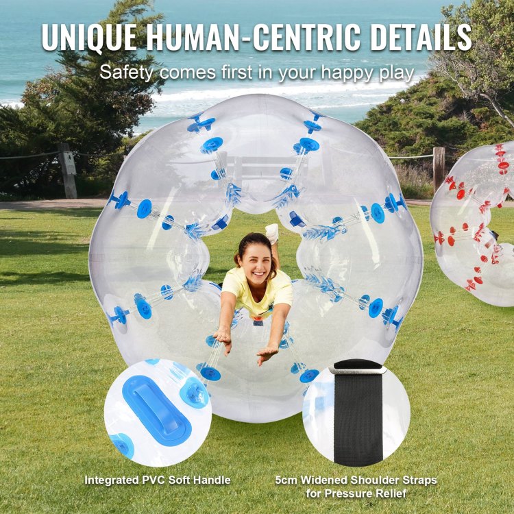 Inflatable Bumper Balls 2 Pack, 5Ft 1.5M Body Sumo Zorb Balls For Teen & Adult, 0.8Mm Thick Pvc Human Hamster Bubble Balls For Outdoor Team Gaming Play, Bumper Bopper Toys For Garden, Yard, Park