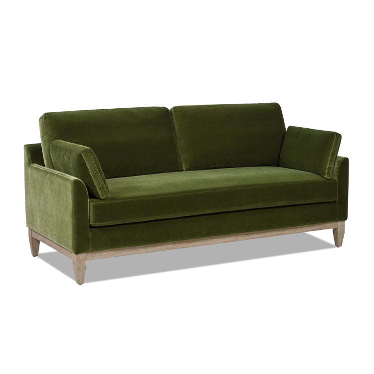 Pasadena 75.5" Modern Farmhouse Sofa, Olive Green Performance Velvet