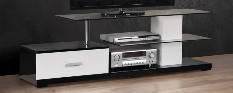 Ivana White & Black Finish Tv Stand