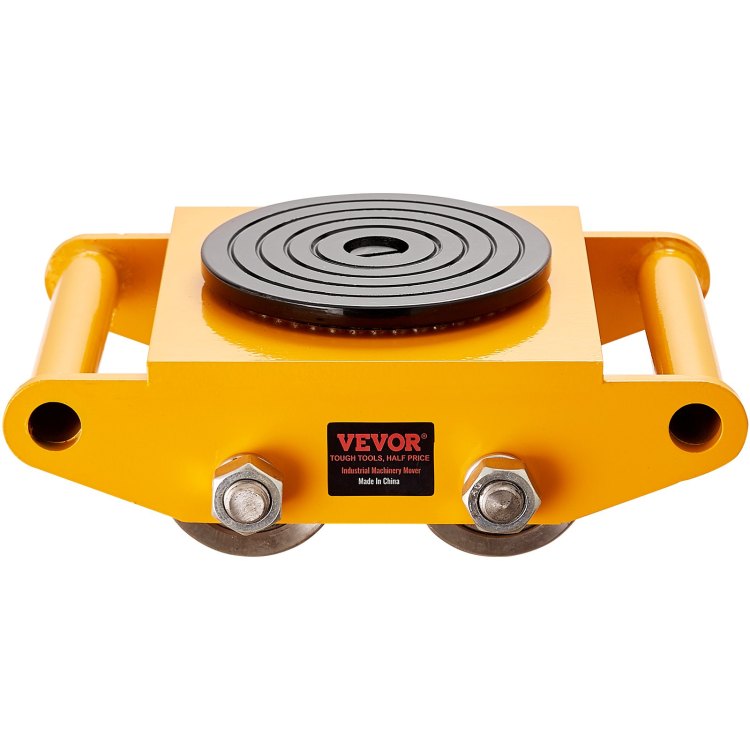 4Pcs Machinery Skate Dolly, 26455Lbs 12T Industrial Machinery Mover, Heavy Duty Carbon Steel Machinery Moving Skate & 4 Carbon Steel Wheels And 360 Rotation Non Slip Cap For Warehouse, Factory