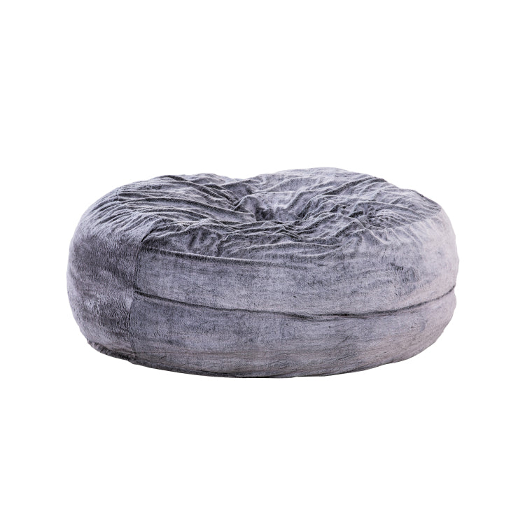 Classic 5Ft Faux Fur Memory Foam Bean Bag, Living Room Lounger, Soft Comfortable Bean Bag Chair, Purple