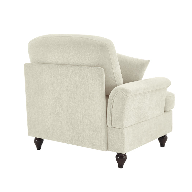 Sofa Lsf Chenille W 1 Pillow Beige White