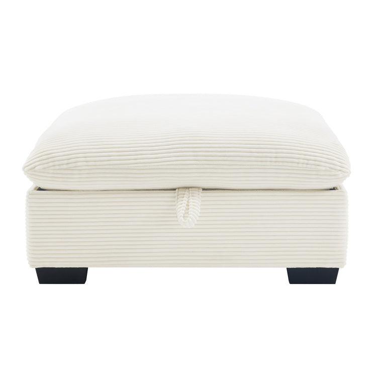 Corduroy Fabric Ottomans Footrest To Combine With 2 Seater Sofa, 3 Seater Sofa And 4 Seater Sofa, Beige Corduroy