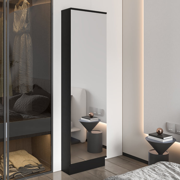 Ruan Xl Shoe Rack, Mirror, Five Interior Shelves, Single Door Cabinet