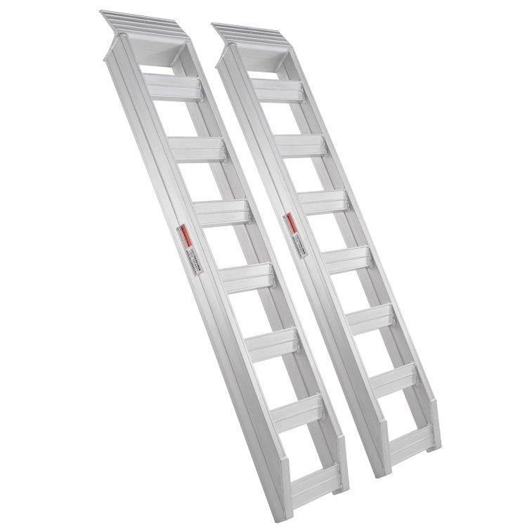 Aluminum Ramps, 8810 Lbs, Heavy Duty Ramps With Top Hook Attaching End, Universal Loading Ramp For Motorcycle, Tractor, Atv Utv, Trucks, Lawn Mower, 72"L X 15"W, 2Pcs
