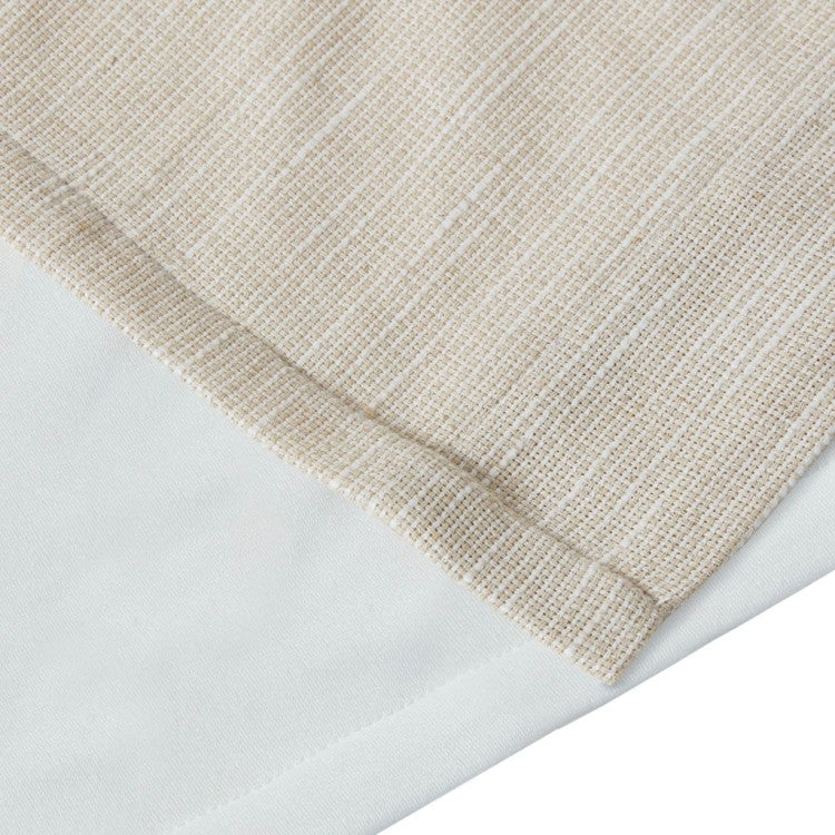 Faux Linen Rod Pocket And Back Tab Fleece Lined Curtain Panel Only 1 Pc Panel