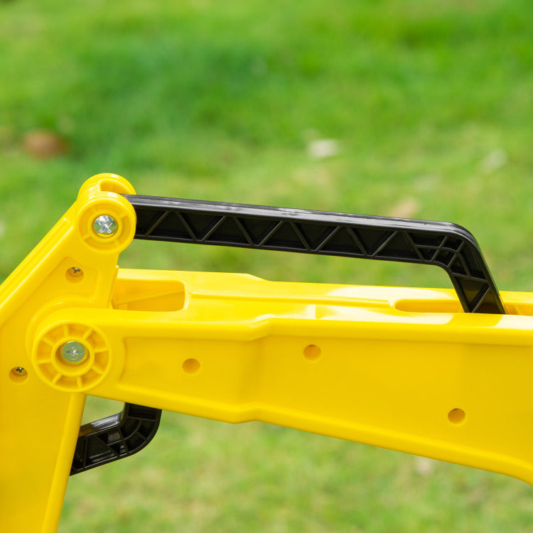 Aosom Kids Ride On Excavator, Pedal Digger, Construction Truck With Horn For Kids And Toddlers 3 , Yellow