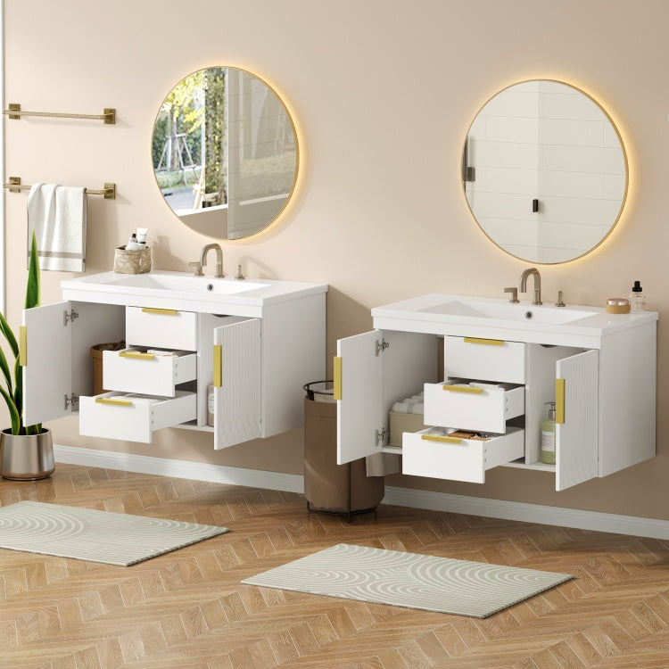72'' Wall Mounted Bathroom Vanity, Floating Bathroom Storage Cabinet With Drawers, Solid Wood Bathroom Cabinet Same As N710S236003K