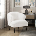 Luxury Living Room Furniture 1Pc Accent Chair Beige Boucle Upholstery, High Density Foam Seat Cushions