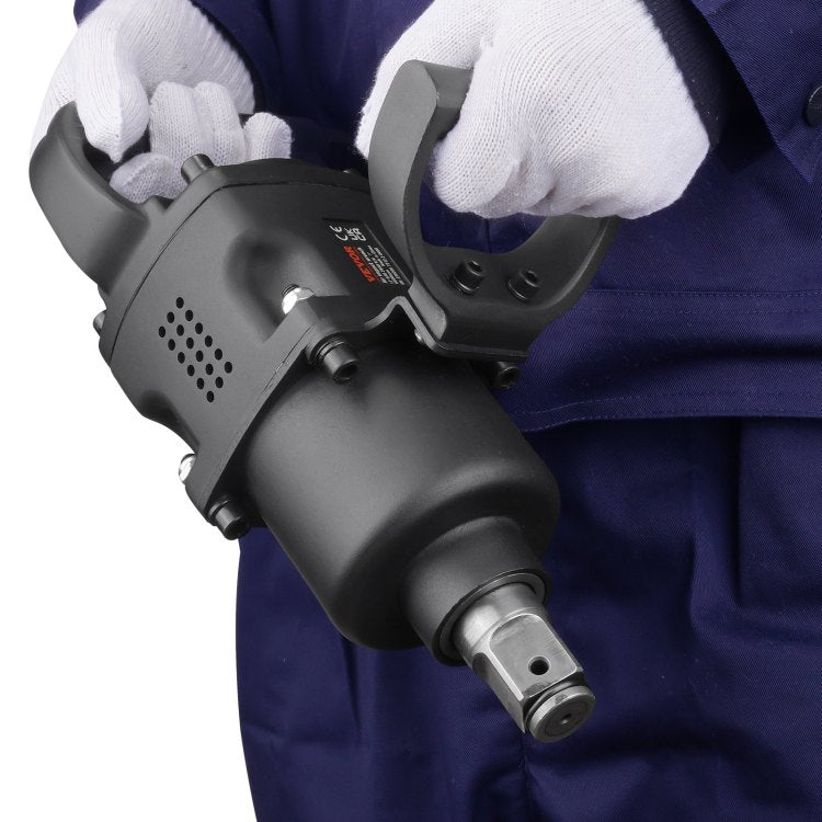 1 Inch Air Impact Wrench, Up To 2730 Ft Lbs Reverse Torque Output 1" Pneumatic Impact Gun Lightweight W 2 Handles For Heavy Duty Repairs And Maintenance