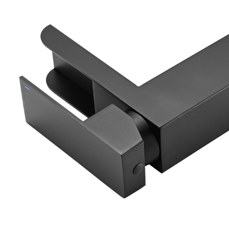 Waterfall Bathroom Faucet Black Single Handle Bathroom Sink Faucets 1 Or 3 Hole Solid Vanity Faucet With Deck Plate & Overflow Pop Up Drain Matte Black