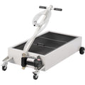 Low Profile Oil Drain Pan, 20 Gallon Capacity, Rolling Oil Drain Pan With Electric Pump, 7.2 Ft Hose & T Folding Handle, Leak Proof & Corrosion Resistant, Fit For Cars, Suvs, Trucks, Atvs, White