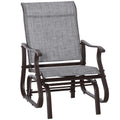 Outsunny Outdoor Glider Chair, Gliders For Outside Patio With Steel Frame And Mesh Fabric For Backyard, Garden, And Porch, Gray