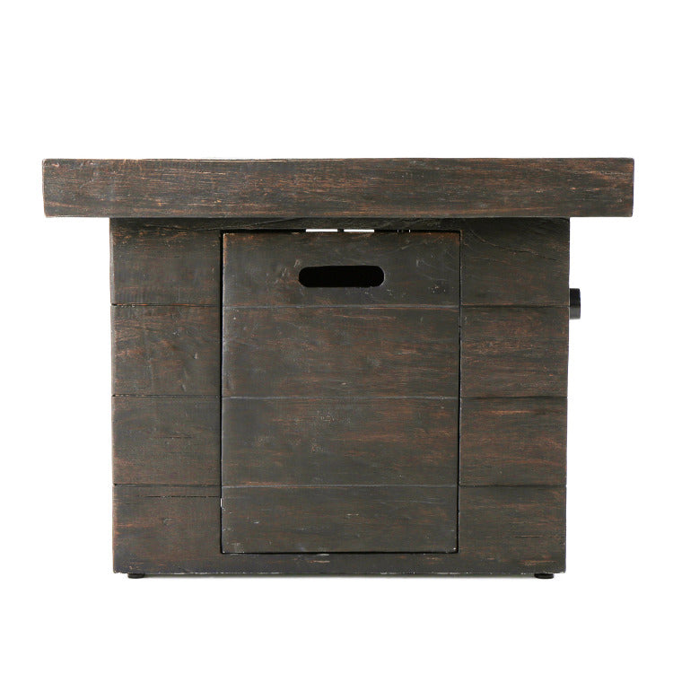 Anchorage 32'' Wood Square Mgo Fire Pit Brown 40,000 Btu