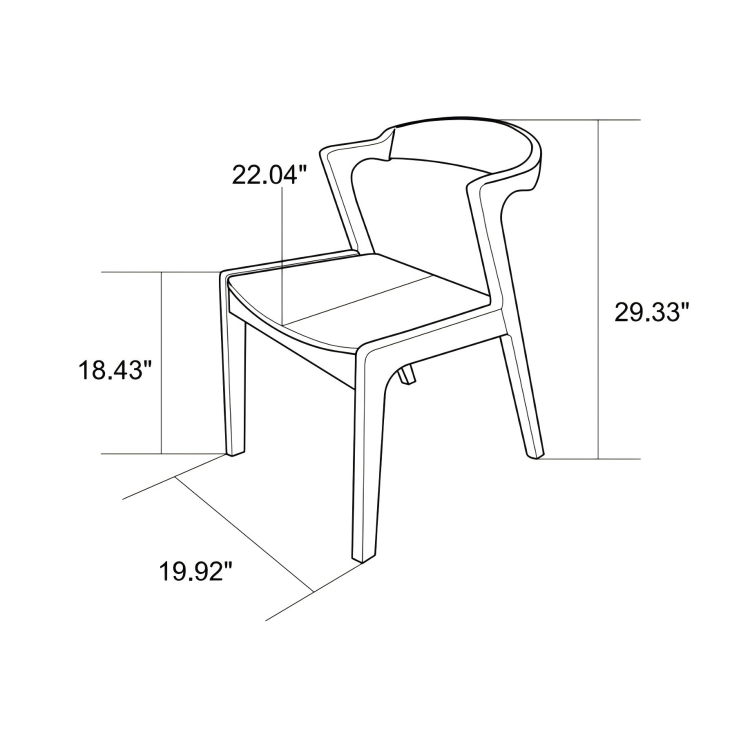 Dakota Solid Wood Black Pu Leather Dining Chair Set Of 2