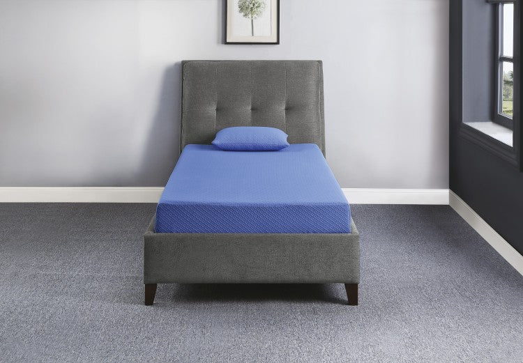 7Inch Full Mattress And Pillow Set Fabric Gel Infused Memory Foam Mattress, Blue, Mattress In A Box