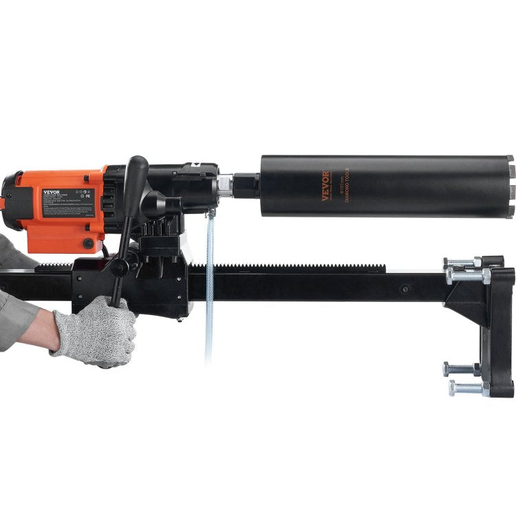 Diamond Core Drilling Machine, 8In Wet&Dry Concrete Core Drill Rig With Stand, 750Rpm Speed & 1 1 4" 5 8" Thread & Lifting Handle, 8In Drilling Diameter For Concrete Brick Block Stone, 2500W