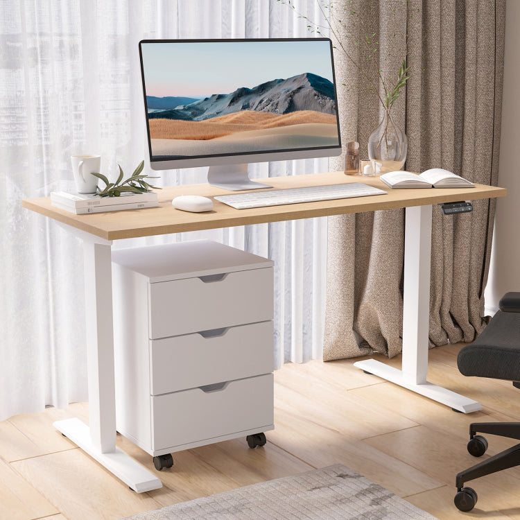 3 Drawer Vertical Filing Cabinet Rolling Wood Mobile File Cabinets Under Desk For Home Office With Casters Non Assembled