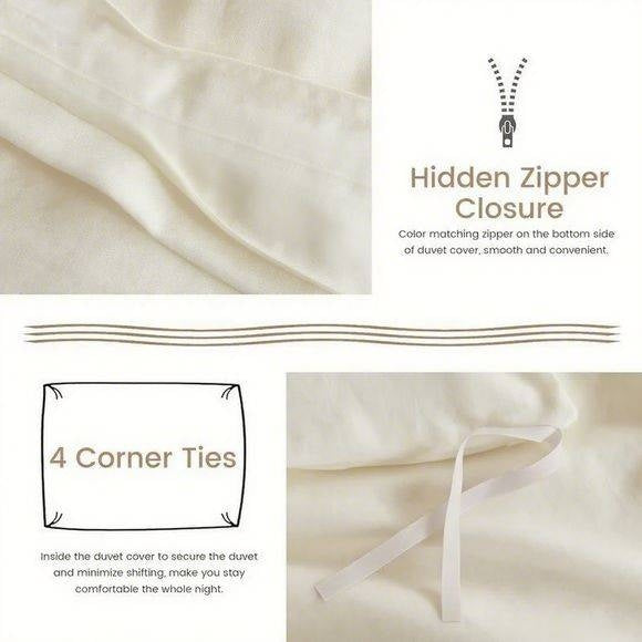 Serta Simply Clean Solid Duvet Cover Milk White King